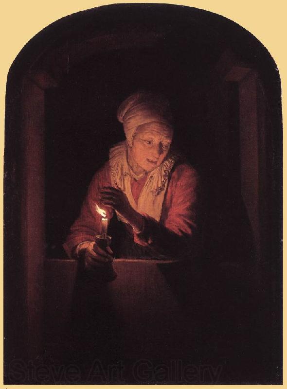 DOU, Gerrit Old Woman with a Candle  df Norge oil painting art